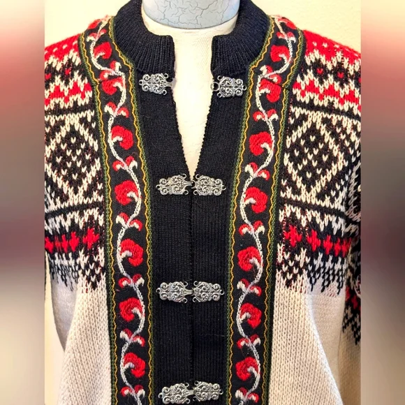 A.S EVEBOFOSS Vintage Norwegian Wool Cardigan - Picture 2 of 8